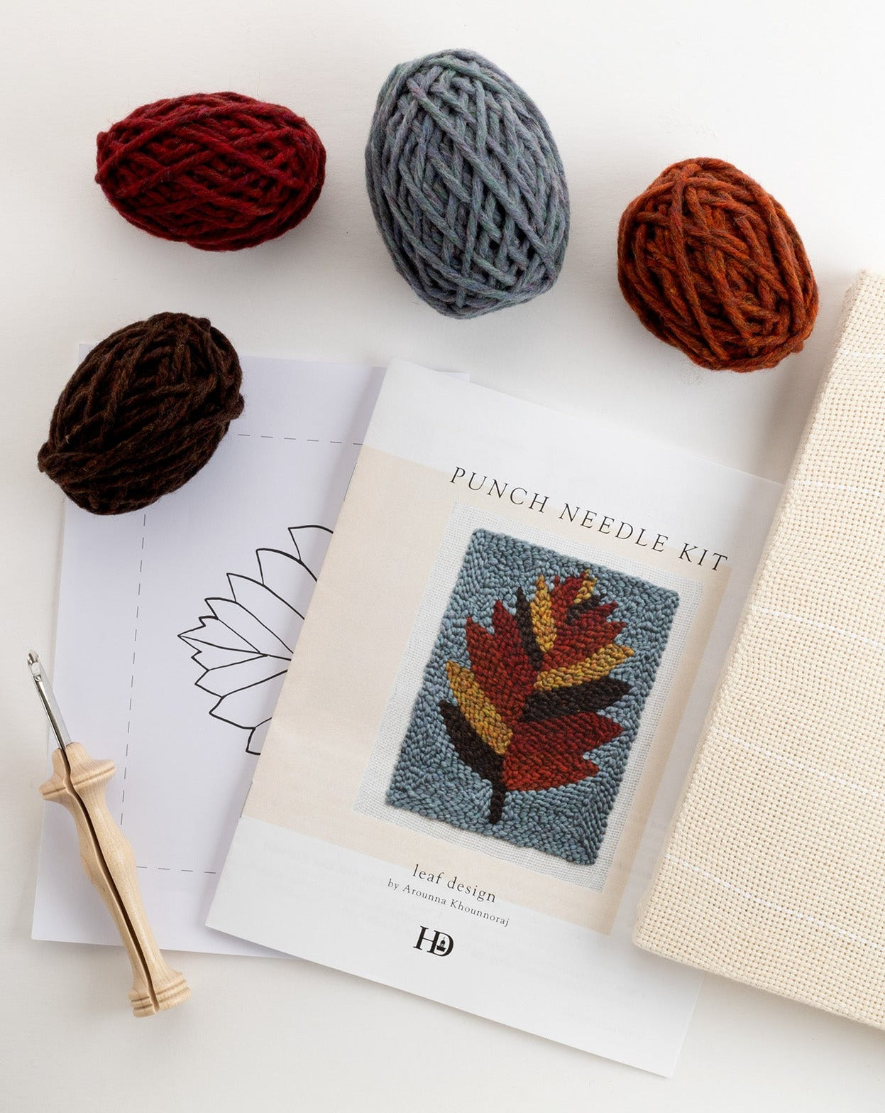 Punch Needle Kit by Arounna Khounnoraj: Leaf Design – Harrisville Designs,  Inc.
