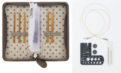 TULIP CarryC Long Fine Gauge Interchangeable Bamboo Knitting Needle Set