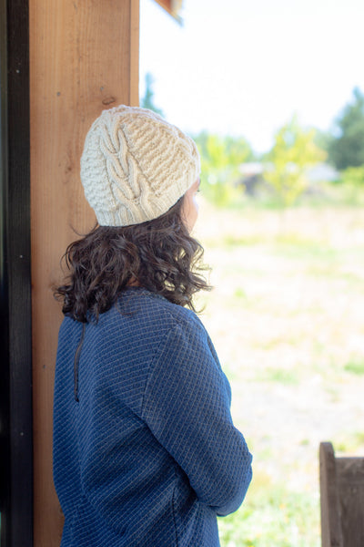 Brooklyn Tweed RANCH 02 TILLAGE HAT Textured Beanie with Cables by Jared Flood